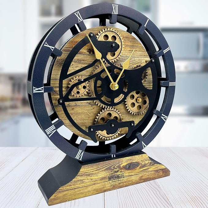 The Gears Clock Desk Clock 10 inches by THEGEARSCLOCK