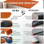 Desk Mat with Lip & Reinforced Stitched Edge|Non-Slip Waterproof PU Leather - Image 6