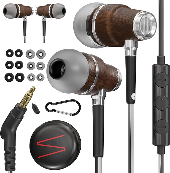 Symphonized Wired Earbuds with Microphone – 90% Noise Cancelling Ear buds with by Symphonized