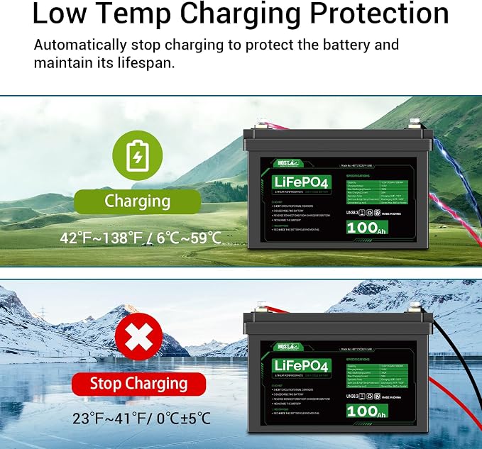 HQST LiFePO4 Battery 100ah Lithium Battery, 12V Lithium Iron Phosphate Battery - Image 3