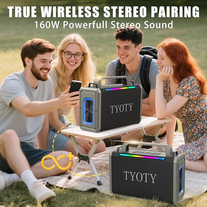 Portable Bluetooth Speaker 80W Loud Wireless Outdoor Stereo Sound Deep Bass - Image 7