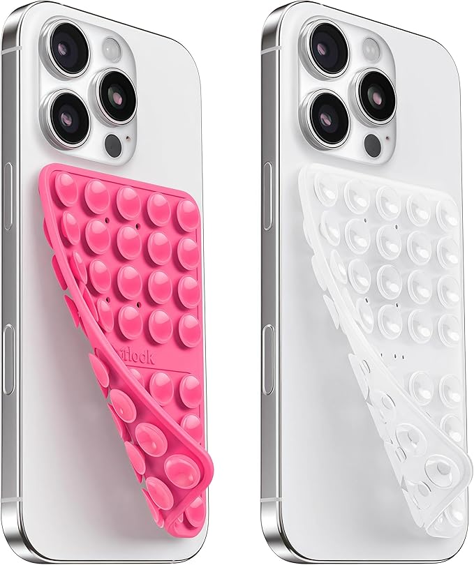 2PCS Silicone Suction Cup Phone Case Mount Double Sided, Hands-Free Phone by KlearlookMaximizedClarity