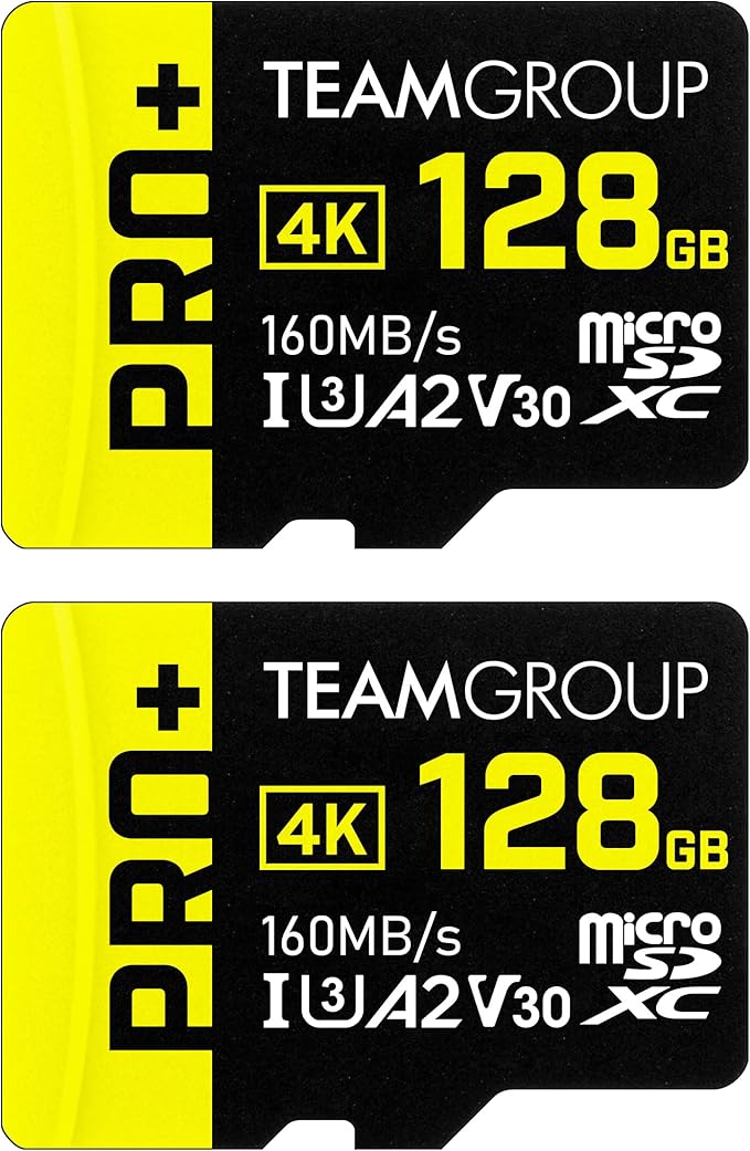 TEAMGROUP A2 Pro Plus Card 128GB x 2 Pack Micro SDXC UHS-I U3 A2 V30, R/W up to by TEAMGROUP