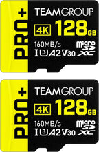 TEAMGROUP A2 Pro Plus Card 128GB x 2 Pack Micro SDXC UHS-I U3 A2 V30, R/W up to by TEAMGROUP
