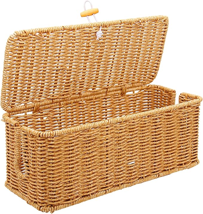 Cable Management Box, Handmade Imitation Rattan Cord Cable Organizer, Cable by KANYO-AUTO