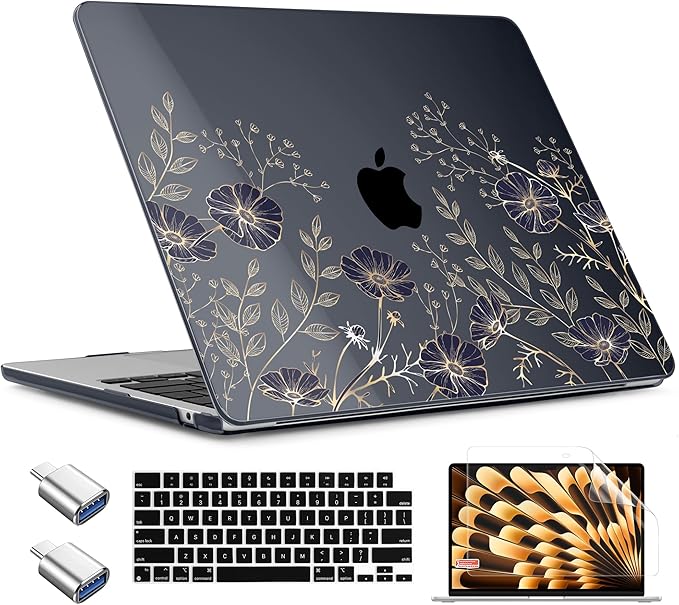 TWOLSKOO Compatible with M4 MacBook Air 13.6 inch Case 2025-2022 Release M4 by TWOLSKOO