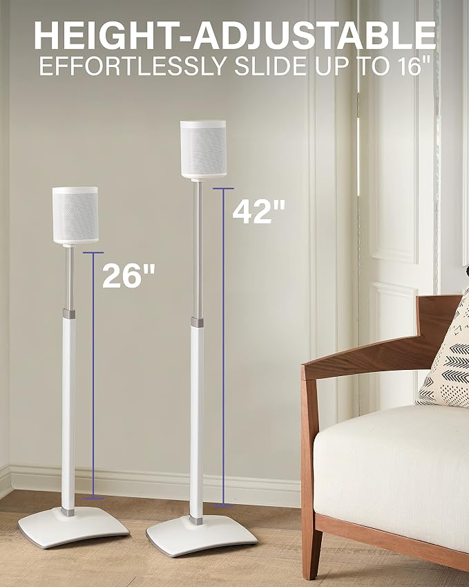 SANUS Adjustable Height Wireless Speaker Stands Designed - Image 2
