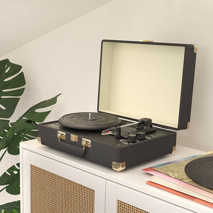 Amazon Basics Portable Suitcase Vinyl Turntable Record Player - Image 8