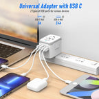 Universal International Power Travel Plug Adapter, 5 in 1 European Travel Plug - Image 2