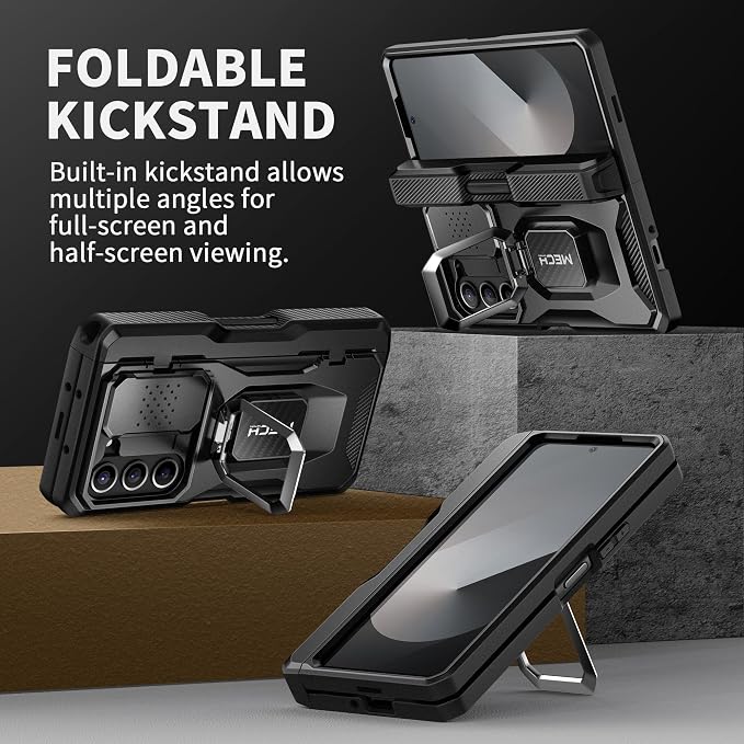 Tongate for Z Fold 6 Case with Ring Stand, Built-in S Pen Holder & HD Glass - Image 4