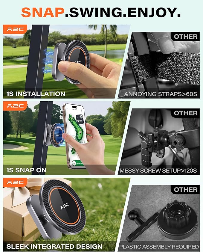 A2C Alloy Magnetic Golf Cart Phone Holder Compatible - Image 3