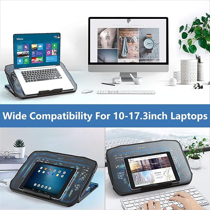 Adjustable Laptop Stand with 6 Quiet Cooling Fans, Upgraded Laptop Cooler - Image 4