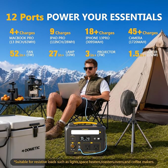 VTOMAN Jump 600X Portable Power Station 600W, 299Wh Solar Generator LiFePO4 - Image 6