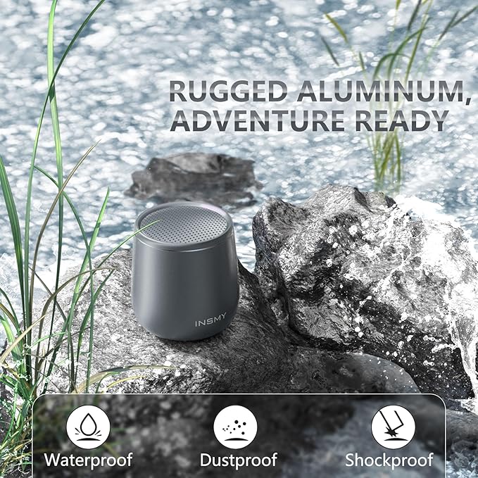 INSMY Small Bluetooth Speaker, Waterproof Mini Portable Wireless Speaker - Image 3