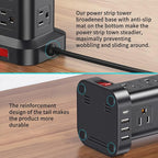 PD 20W USB C Surge Protector, Mini Power Strip Tower Travel 12 AC 4 USB Power - Image 7