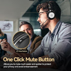 Wireless Headset with Mic for Work, 2.4G USB Dongle & Mic Mute for - Image 2