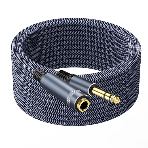 1/4 inch Extension Cable, Male to Female Stereo Headphone Guitar Cable Copper by TAiSUSAN