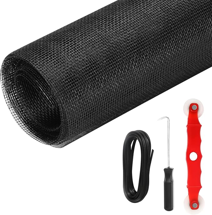 Window Screens Replacement Kit 47"x118" Adjustable Screen Mesh Easy DIY Project by Unknown