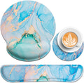 Mouse Pad with Wrist Rest Set, Qomolama 3-in-1 Wrist Rest by QOMOLAMA