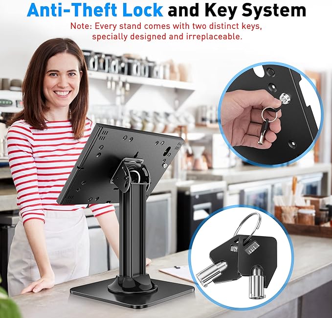 AboveTEK Anti-Theft iPad Kiosk Stand – POS iPad Security Stand & Locking Tablet - Image 3