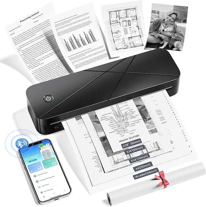 Portable Printers Wireless for Travel, Inkless Printer for Phone & Laptop by TATTMUSE