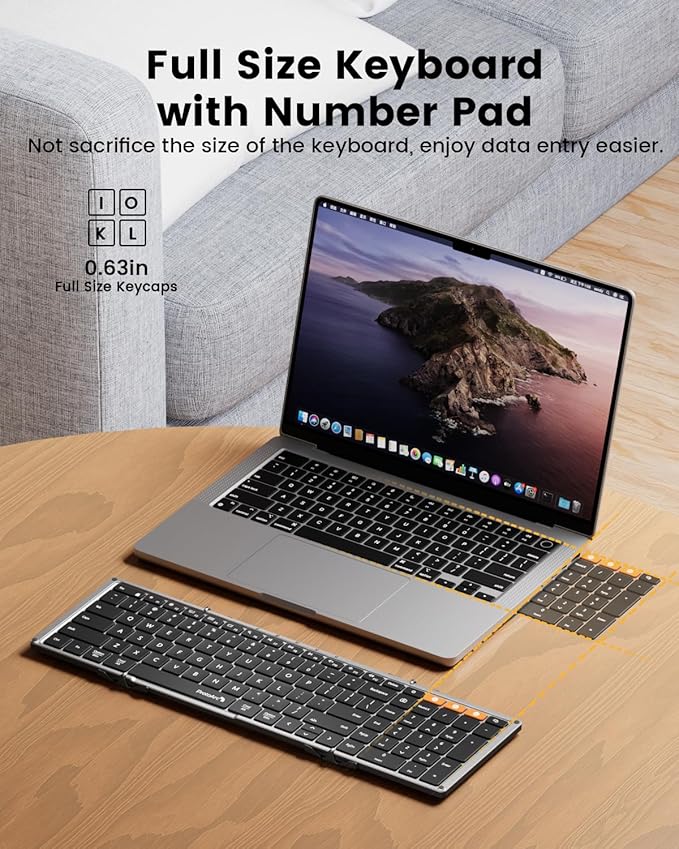 ProtoArc Backlit Foldable Keyboard, XK01 Plus Folding Portable Bluetooth - Image 7