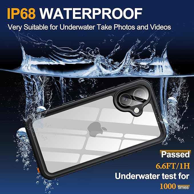 for iPhone 16 Case Waterproof, Built-in Privacy Screen & HD Screen Double Front - Image 4