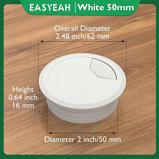 5 Pcs Desk Grommet 2" / 50 mm, Desk Cord Hole Cover, Cable Grommet ABS Plastic - Image 9