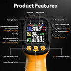 50:1 Infrared Thermometer IR Laser Gun, -58°F to 1796°F, Digital Temperature - Image 4