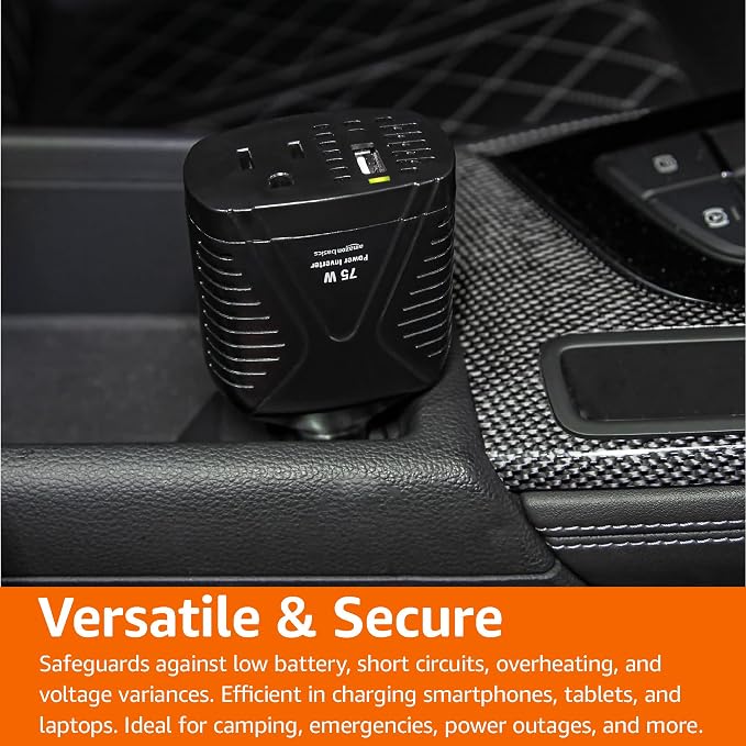 Amazon Basics 75W Car Power Inverter 12V to 110V - Image 9