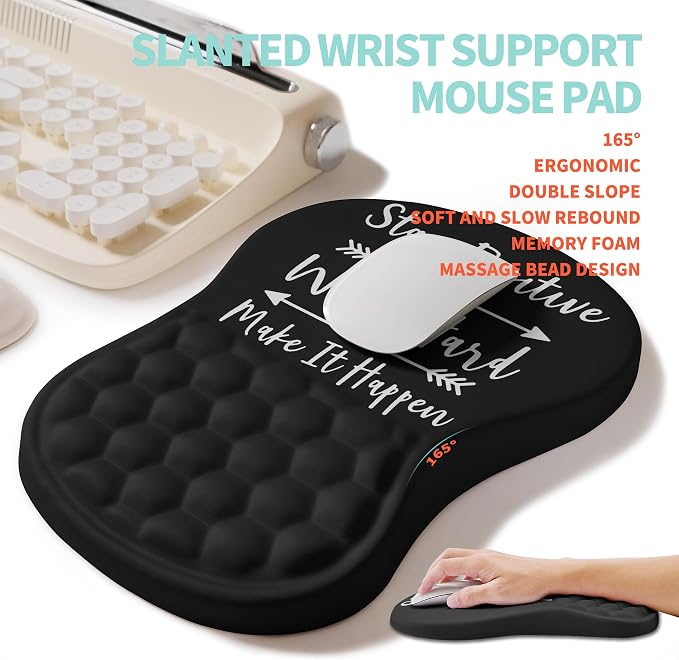 2-in-1 Ergonomic Set, Wave Rise Keyboard Wrist Rest and Massage Bulge Slope - Image 3