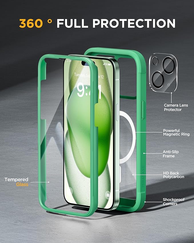 Miracase Magnetic for iPhone 15 Plus Case 6.7'' Full-Body Military Drop Proof - Image 4