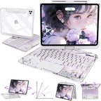 Intermerge Clear Keyboard Case for iPad Pro 13" 2024 Only, 360° Swivel - Image 9