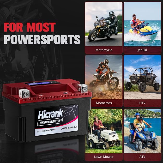 YTZ10S Lithium 12V 6Ah 360CCA LiFePO4 Motorcycle Battery, Powersports Battery - Image 7