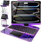 Intermerge Clear Keyboard Case for iPad Pro 11" 2024 Only, 360° Swivel by Intermerge