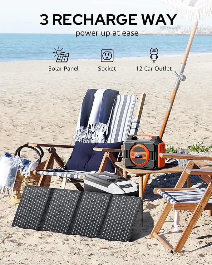 Portable Power Station Bank 300W Rated, 220Wh Solar Powered Power Bank - Image 3