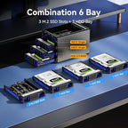 Hybrid 3*2.5/3.5" SATA HDD/SSD+3* M / B+M Key M.2 NVMe Enclosure - Image 2