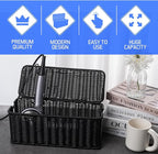 Cable Management Box, Handmade Rattan Cable Organizer, 2 Open Slots Cords Hider - Image 4