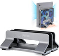 Aluminum Dual Vertical Laptop Stand Dock Holder, Supports 2 Devices, Adjustable by Psitek