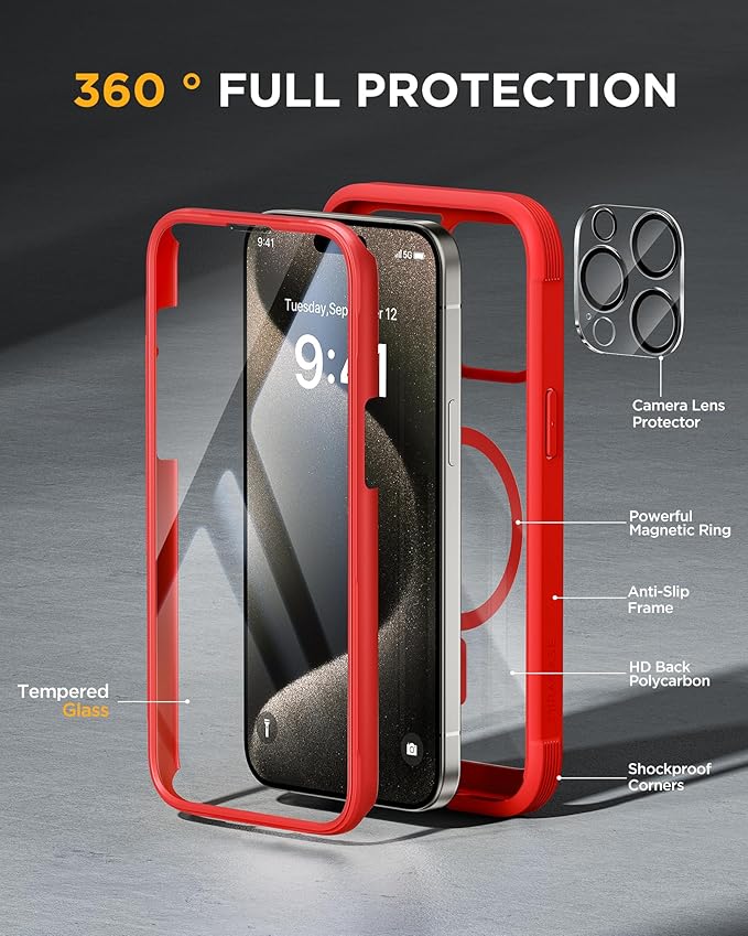 Miracase Magnetic for iPhone 15 Pro Case Full-Body Bumper Phone case - Image 2