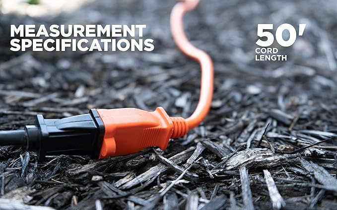 Southwire Woods 50ft Outdoor Extension Cord – Bright Orange, 16/2 Two-Prong – - Image 7