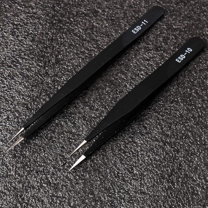 Precision ESD Anti-Static Tweezers, Jewelry-making, Laboratory Work - Image 5
