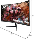 CRUA 32Inch Curved Gaming Monitor, FHD VA Screen 165Hz/200Hz, 1800R VA Screen - Image 8