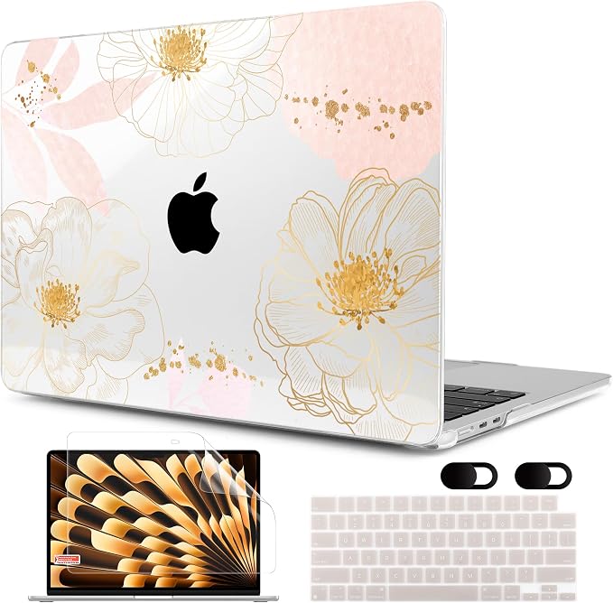 MEEgoodo Case for MacBook Air M4/M3/M2 13.6 inch 2025 2024 2022, Fit Model by MEEgoodo