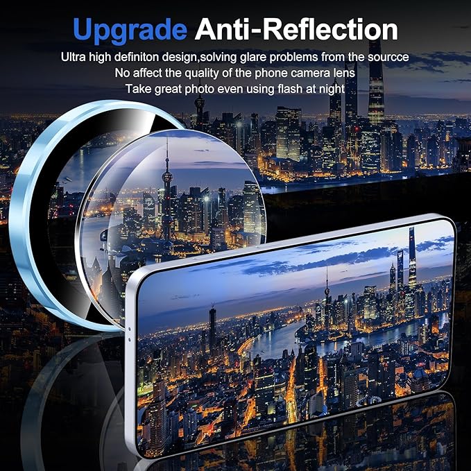 for Samsung Galaxy S25 Camera Lens Protector, Individual Metal Ring Tempered - Image 4