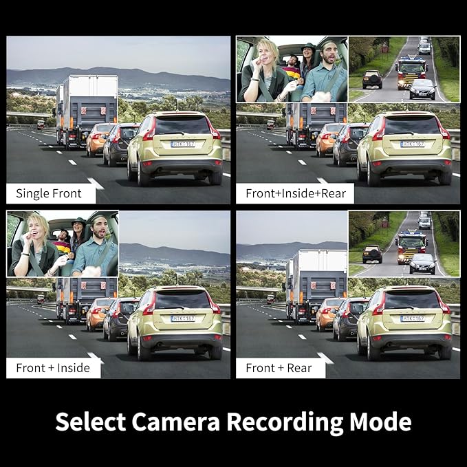 2025 Dash Cam, 3 Channel Dash Cam Front and Rear Inside, Interior Car Camera - Image 2