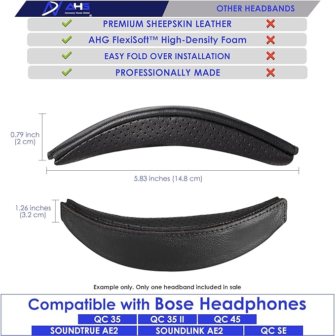 AHG Sheepskin QC35 ii Headband / QC35 Headband pad Cushion Cover. Compatible - Image 6