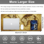 Mouse Pad, Large Antique World Map Desk Mat, Extended Non-Slip Gaming Keyboard - Image 2