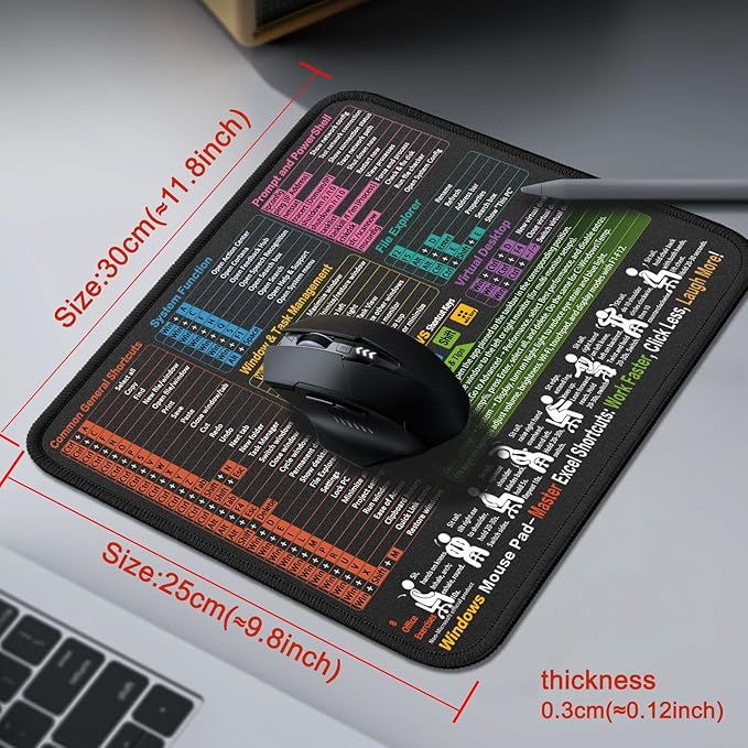 Mouse Pad for Windows Shortcuts – Small Window Cheat Sheet Desk Pad – - Image 4