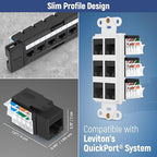 Everest 45° Angled RJ45 Cat6 Keystone Jacks 20-Pack in Black - Image 7